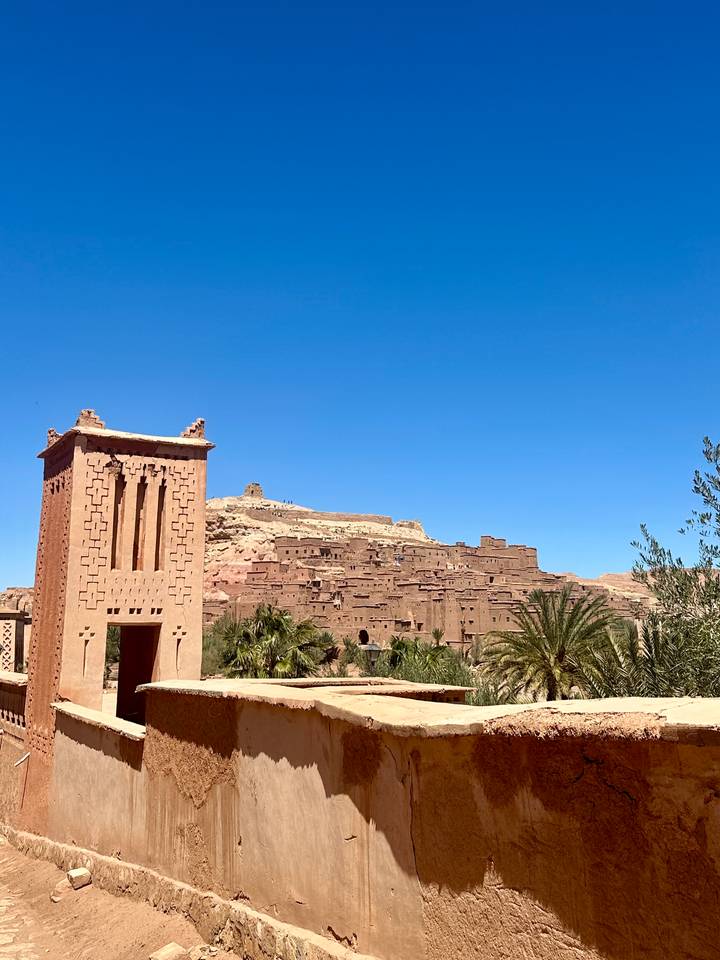 Ait Benhaddou in Morocco with clear skies.