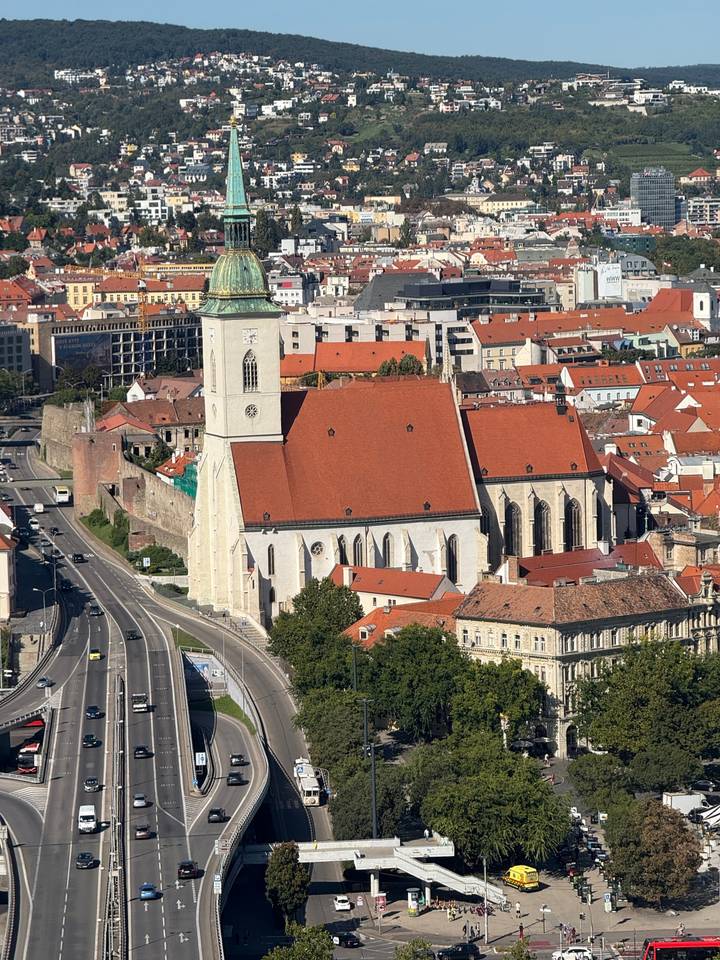 Rooftops and buildings of a city viewed from above