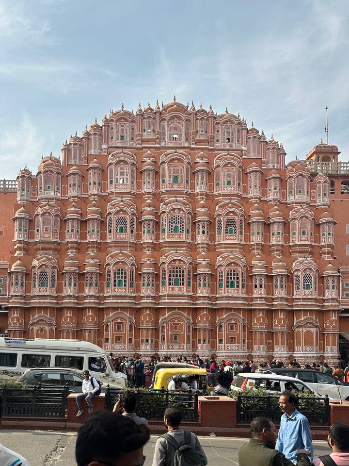 Detaillierte Architektur des Hawa Mahal.