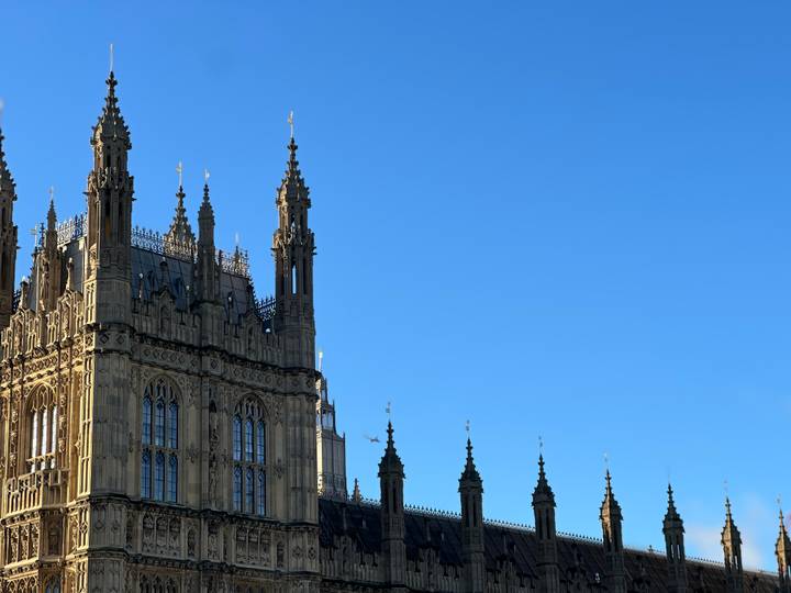 Detalles arquitectónicos de las Casas del Parlamento en Londres.