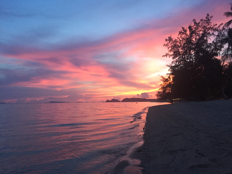 Beautiful sunset over the beach.