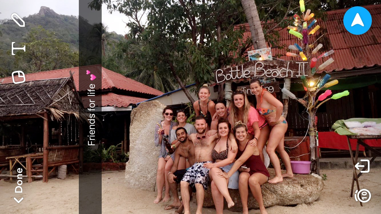 Group of friends posing on a beach with numerous watermarks.