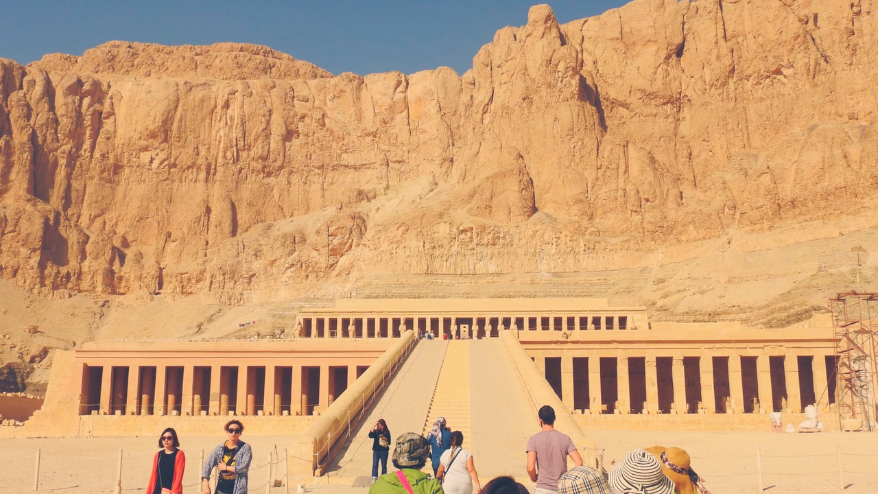 Visitors at the Temple of Hatshepsut.