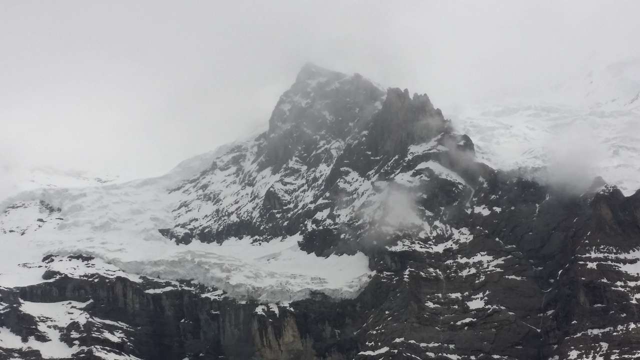 Snow-covered mountain landscape.