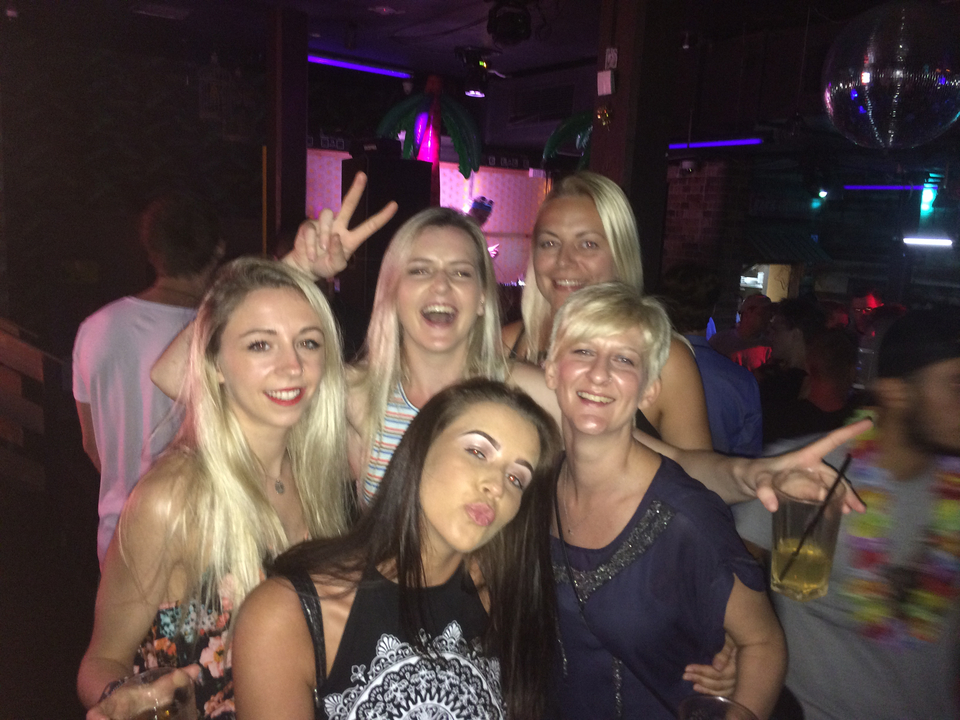 Group of women partying at a nighttime venue