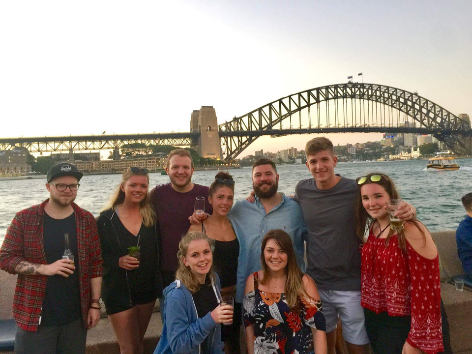 Group photo with Sydney Harbour Bridge in the background.
