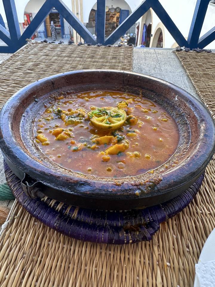 Close-up of a traditional Moroccan dish.
