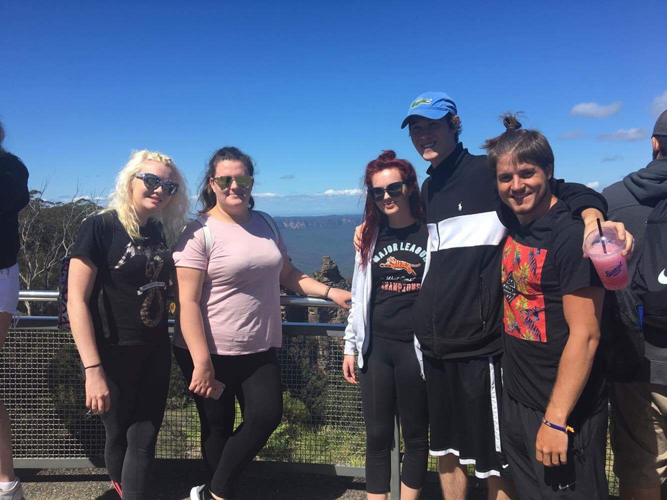 Group of people at a scenic lookout.