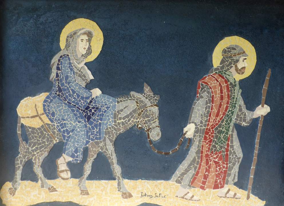 Mosaïque représentant une scène historique.