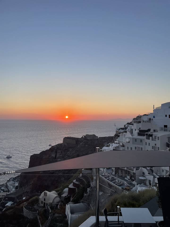 Sunset view over a coastal town