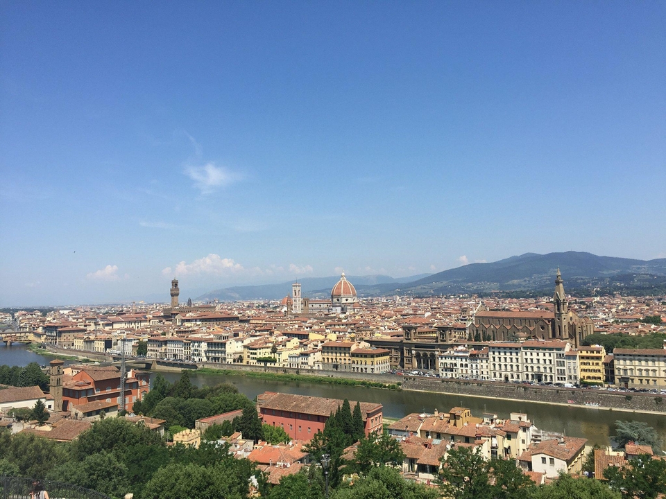 Panoramic view of Florence with the Duomo in the center.