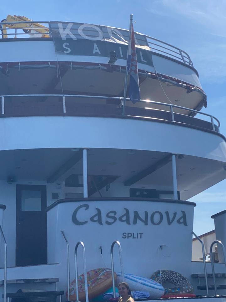 Boat named Casanova with Split flag.