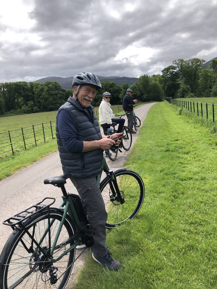 Cyclists on a country road.