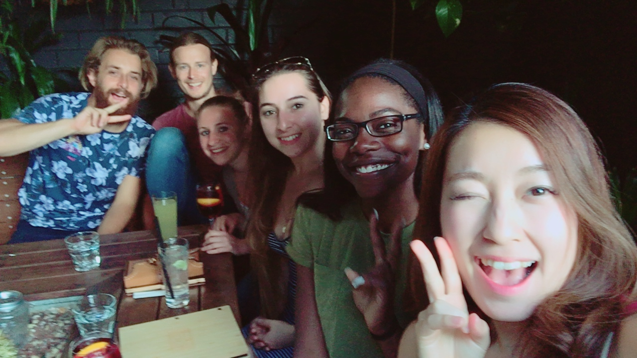 A group of friends taking a selfie.