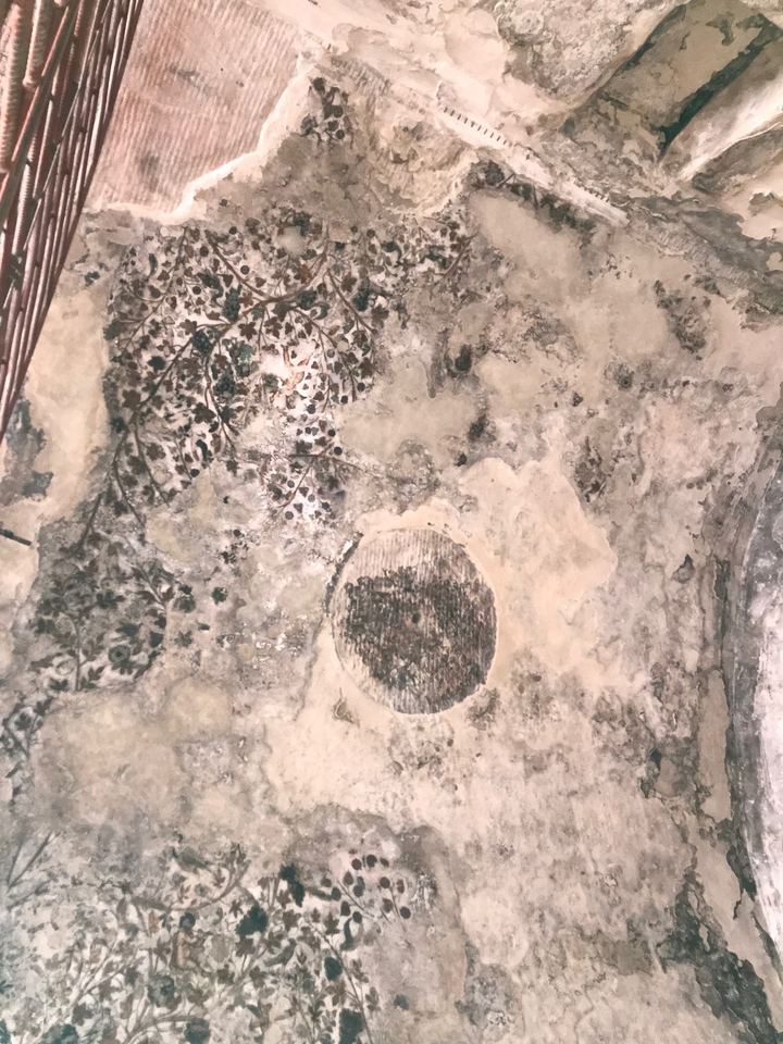 Close-up of ancient stone carvings.