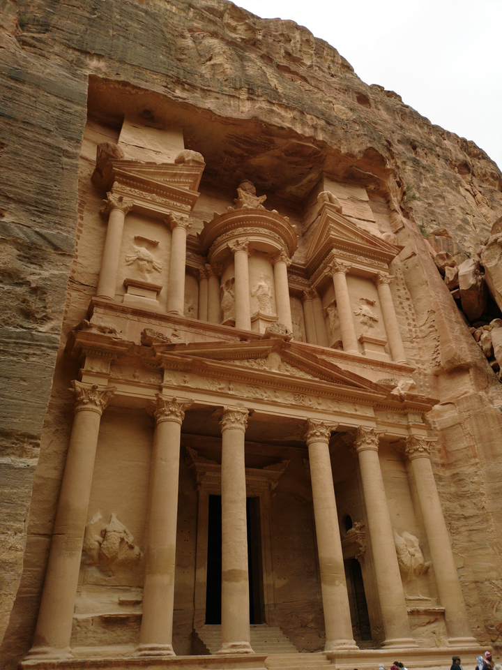 Close-up of the Treasury in Petra.