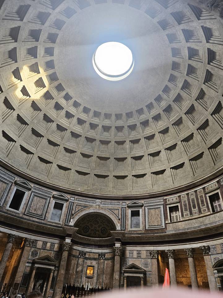 Interior view of a building with a domed ceiling.
