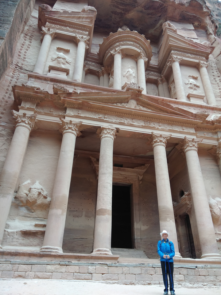 Close-up of the Treasury facade at Petra.