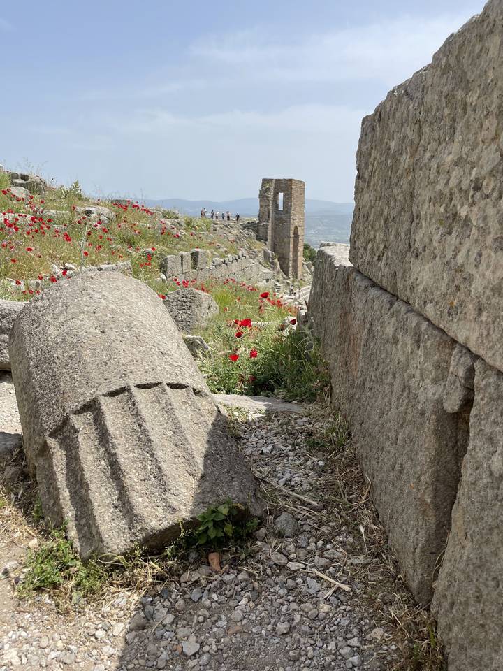 Ruins with a view of Pergamum.
