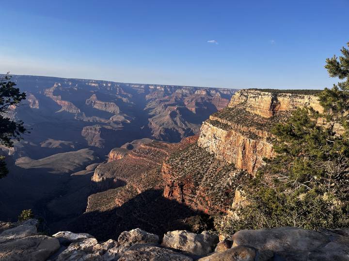 Upside down landscape view of the Grand Canyon.