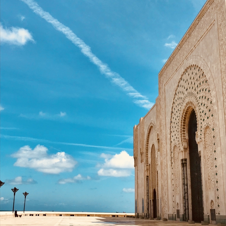 A detailed view of a Moroccan-style architectural facade.