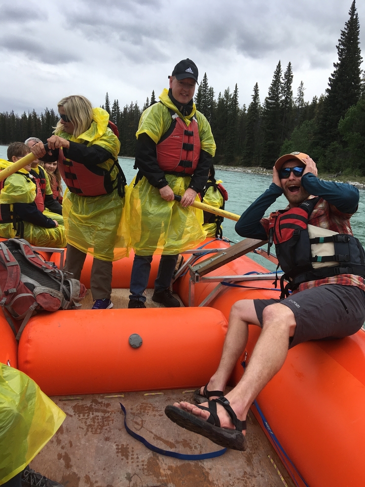 Group of people on a rafting trip