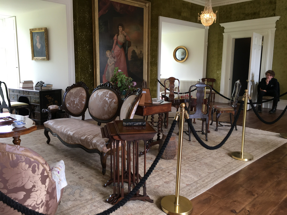 Interior of a historical room with antique furniture.