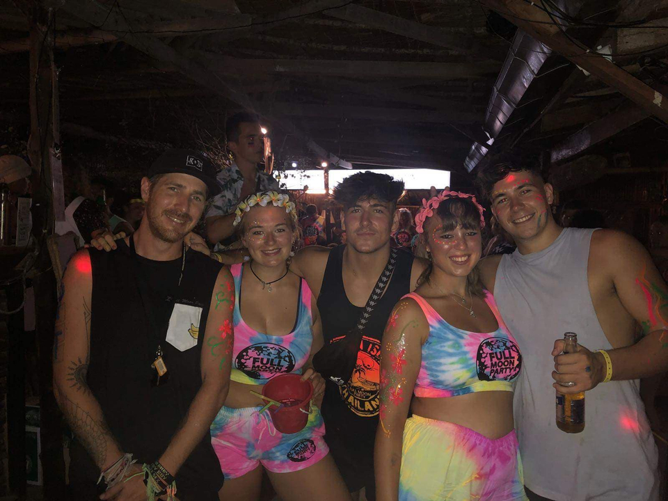 Young people at a Full Moon Party event.