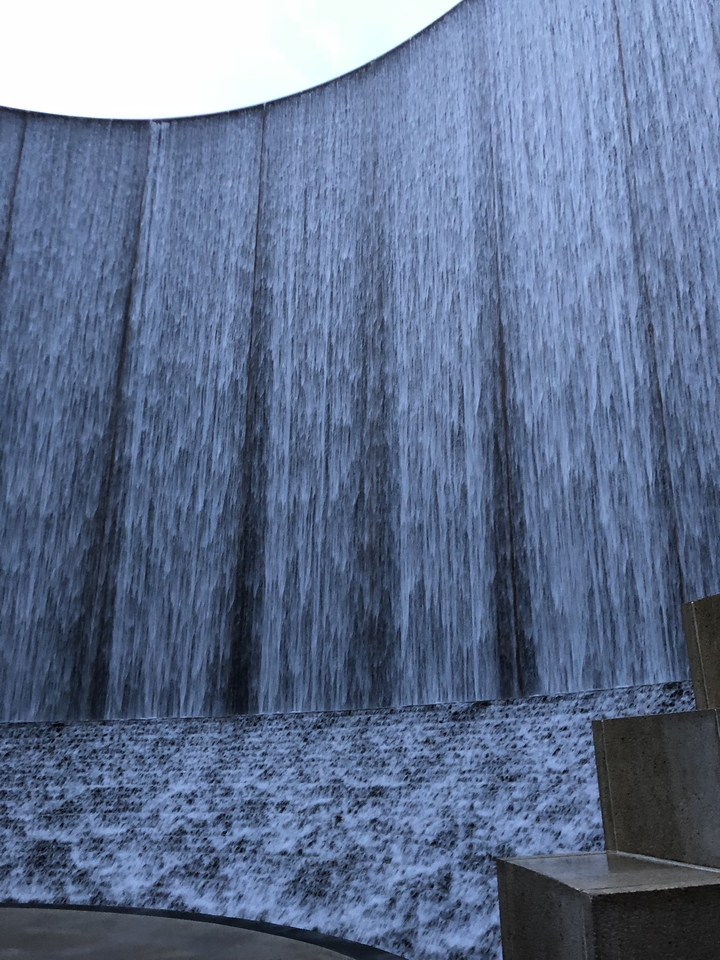 Flowing water with a textured pattern.