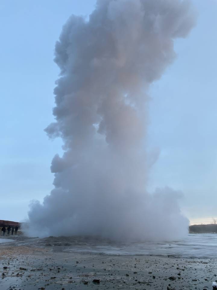 Steam rising against the sky