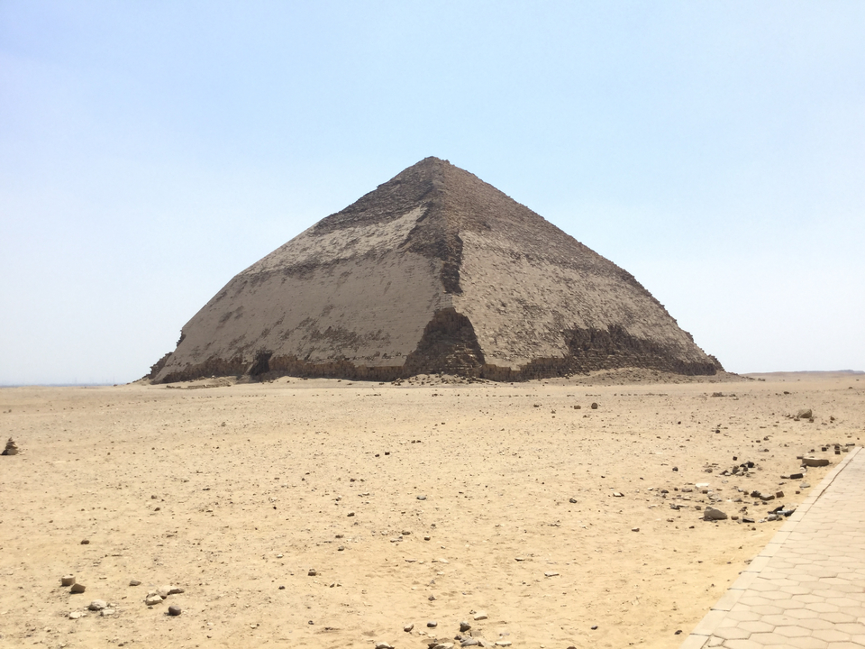 The Bent Pyramid in the desert.
