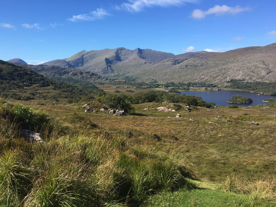 Beautiful landscape of a lake surrounded by mountains
