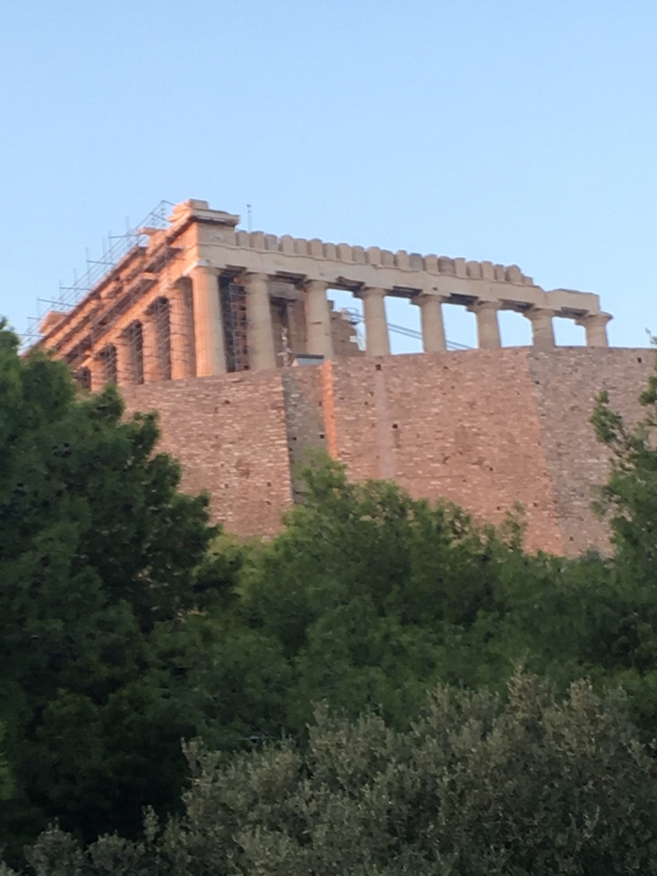 View of the Acropolis under renovation.