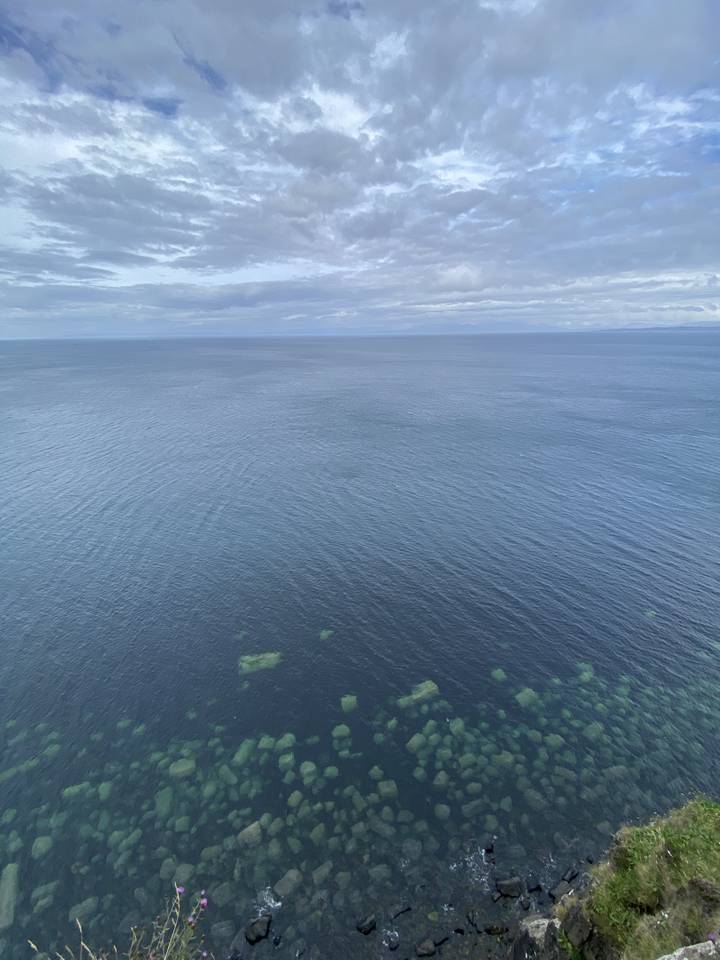 Horizon océanique et rochers au bord du rivage.