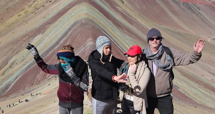 Group of people at Rainbow Mountain.