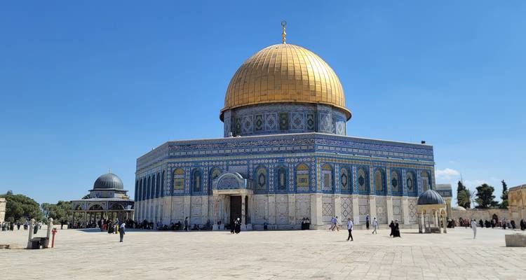 La Cúpula de la Roca en el Monte del Templo en Jerusalén.