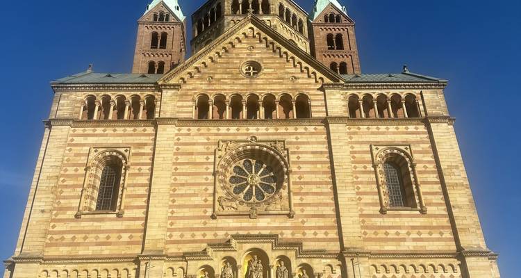 Facade of a historic cathedral under the clear sky.