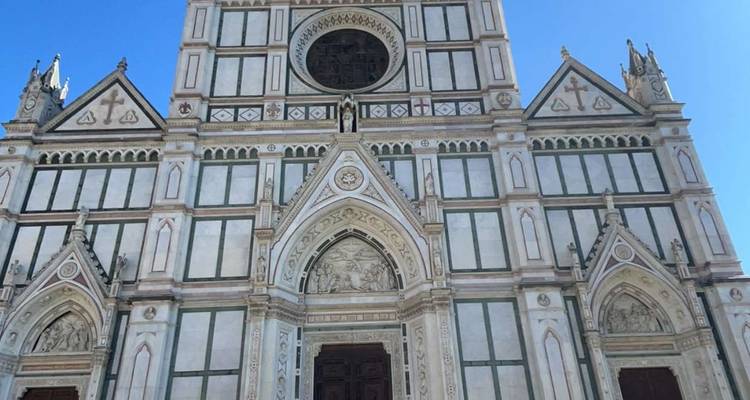 Facade of the Santa Croce Church in Florence, Italy.