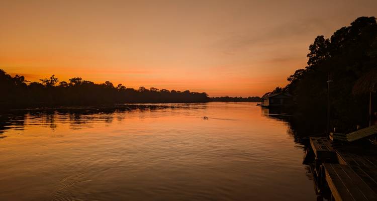 Sunset view over a river