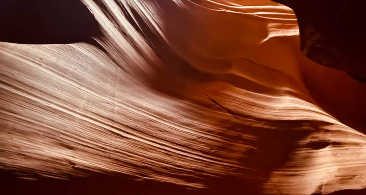 Antelope Canyon met gladde, vloeiende rotsformaties.