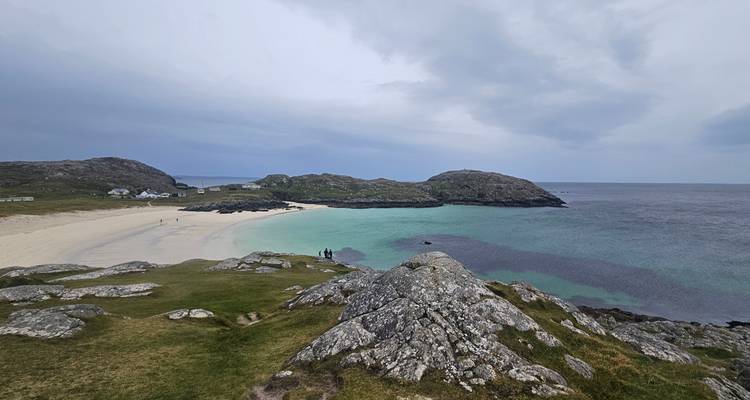Scenic view of a coastal bay with clear water.