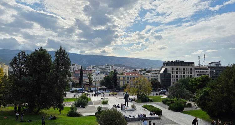 A park in Athens with people enjoying the outdoors.