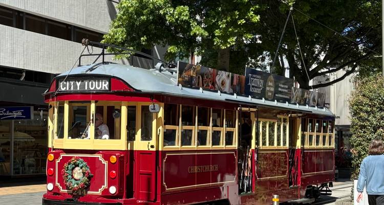 Tramway historique dans la ville de Christchurch.