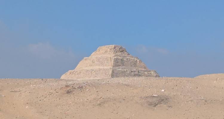 Step Pyramid of Saqqara in the desert.