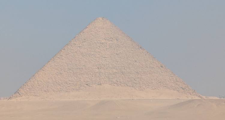 Great Pyramid of Giza under a clear sky.