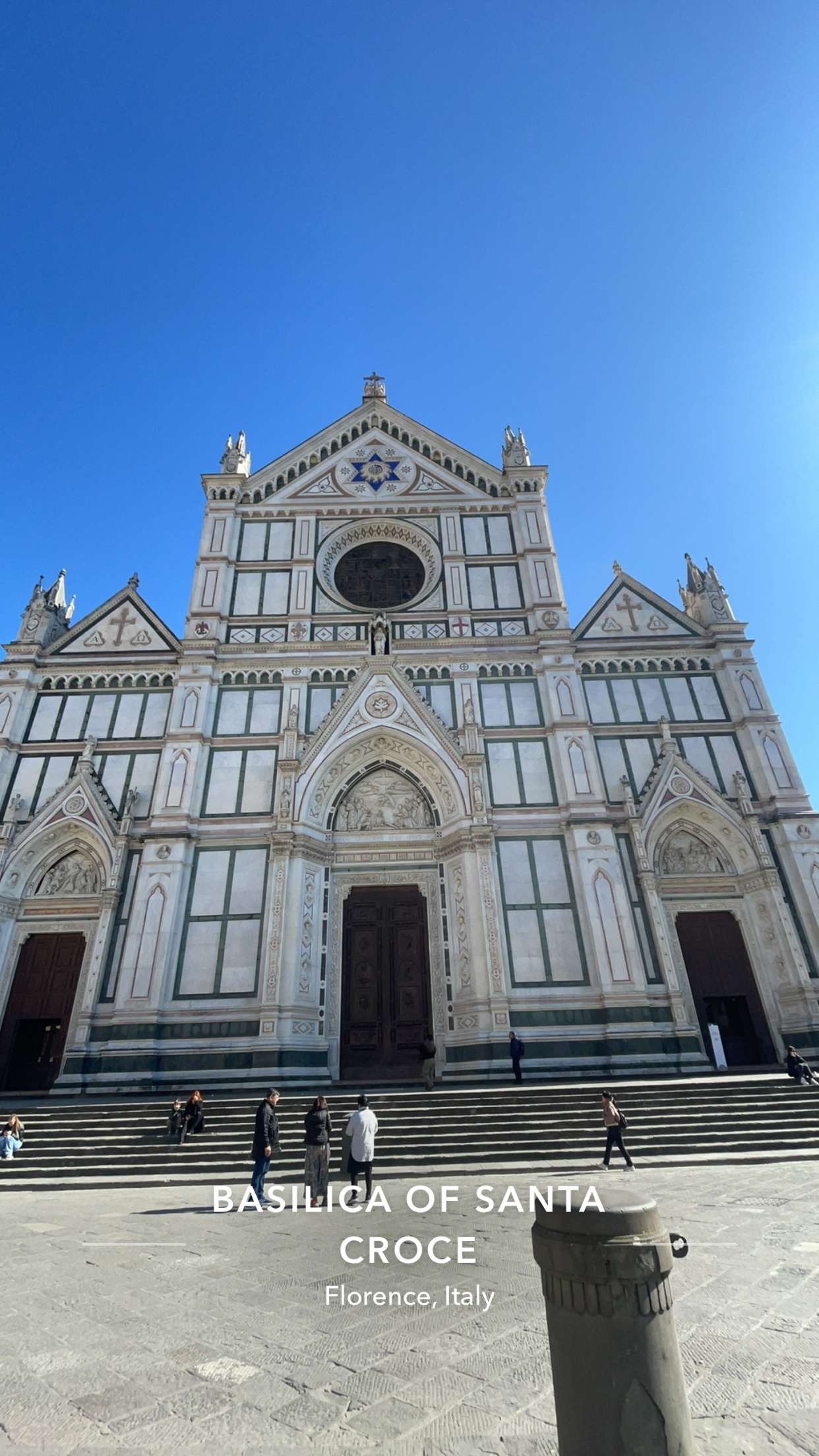 Facade of the Santa Croce Church in Florence, Italy.