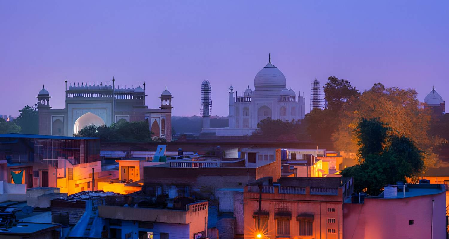 Circuito de 5 días por el triángulo de oro con el Taj Mahal amanecer/puesta de sol - Yoganshi Travel