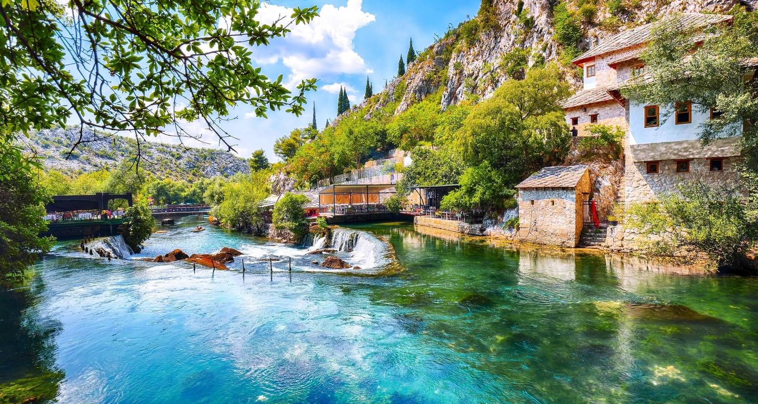 All seasons 2 days tour over surrounding Mostar and Trebinje from Mostar. Visit Blagaj, Radimlja, Vjetrenica cave, Trebinje, Tvrdos monastery, Stolac, Mogorjelo, Kravica waterfalls, Medjugorje.