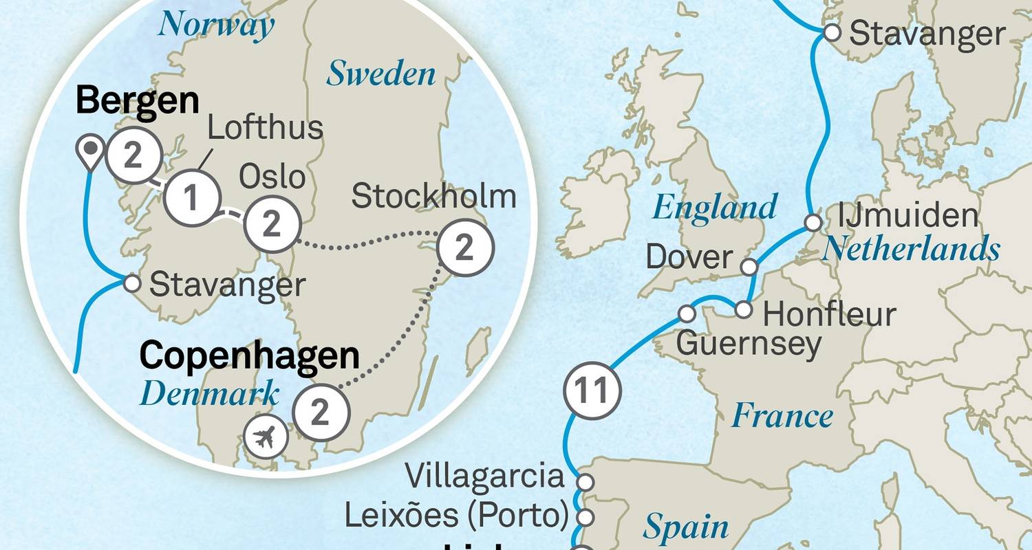 Skandinavische Entdeckungen: Von Kopenhagen nach Lissabon - Kreuzfahrt & Landreise - Scenic Luxury Cruises & Tours