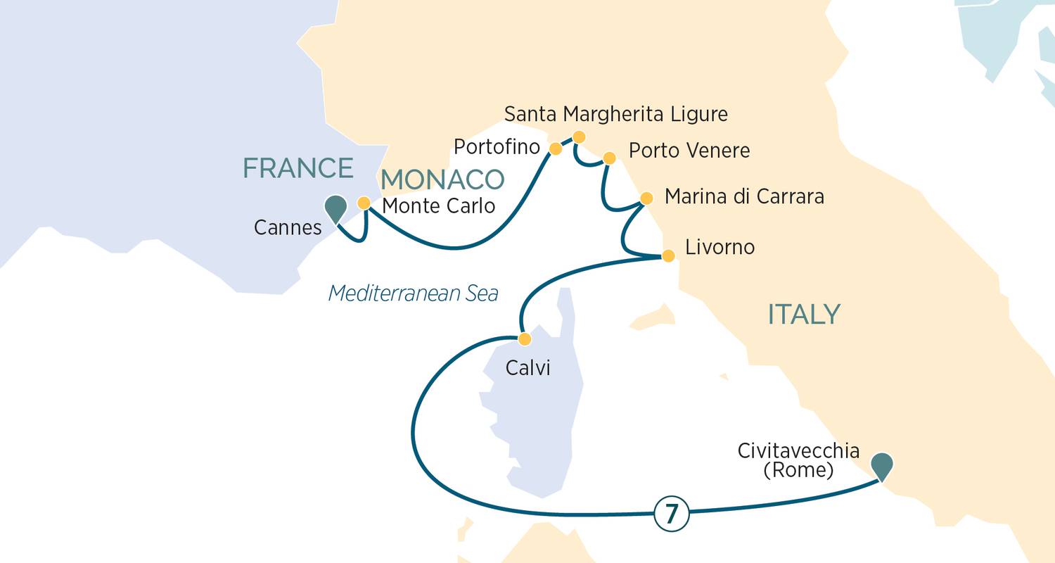 French & Italian Rivieras with Corsica 2026 - 8 Days (from Civitavecchia to Nice)